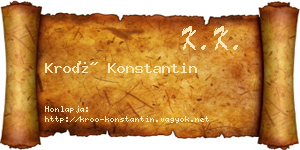 Kroó Konstantin névjegykártya