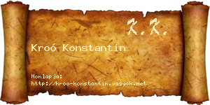 Kroó Konstantin névjegykártya